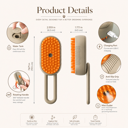BEON™ 4-in-1 Steam Pet Grooming Brush