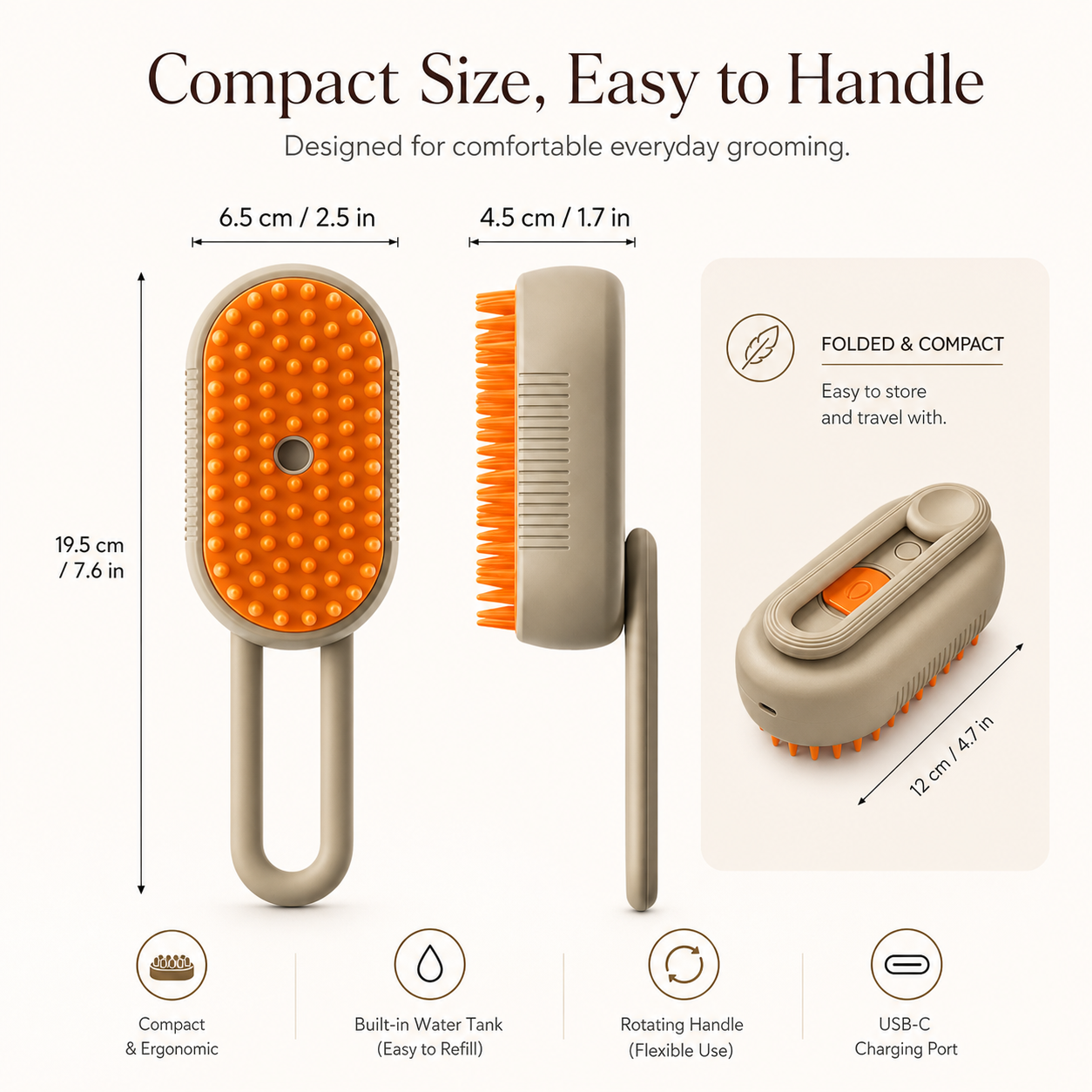 BEON™ 4-in-1 Steam Pet Grooming Brush