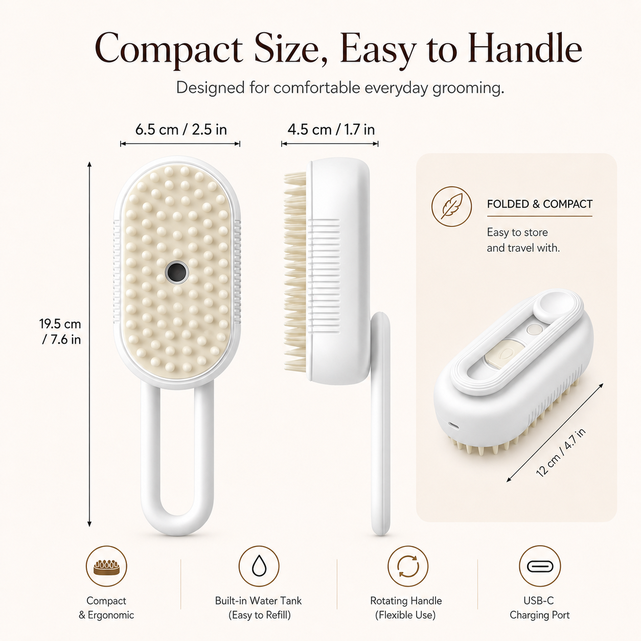 BEON™ 4-in-1 Steam Pet Grooming Brush