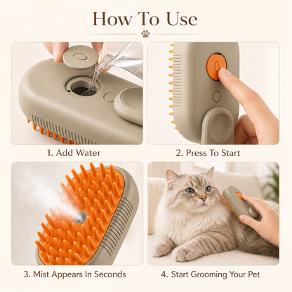 BEON™ 4-in-1 Steam Pet Grooming Brush